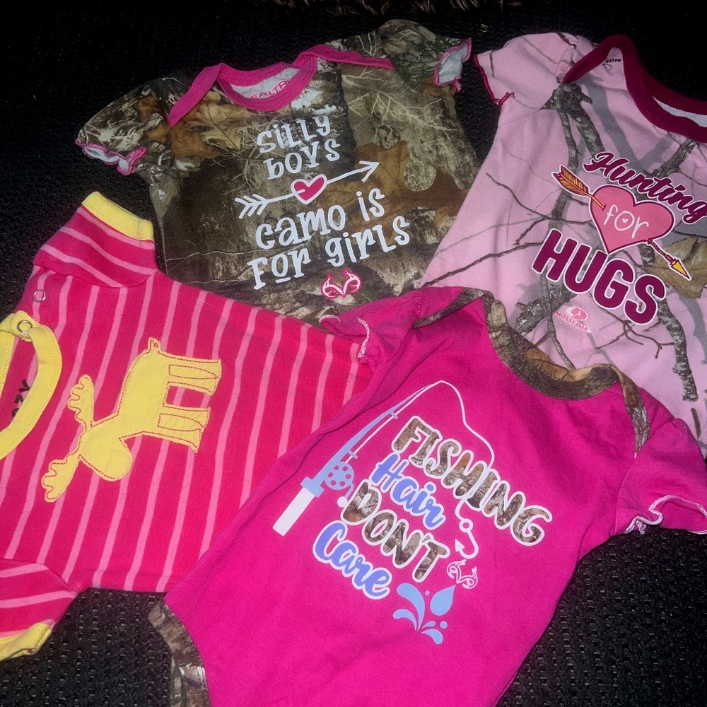 BABY GIRLS HUNTING FISHING CAMO MOSSY OAK CARHART WILDLIFE ONSIES